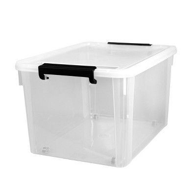 Photo 1 of (SCRATCHED; CRACKED CONTAINER BOTTOM/LID) Home Logic 58qt Latching Storage Box with Wheels Clear, pack of 2 
