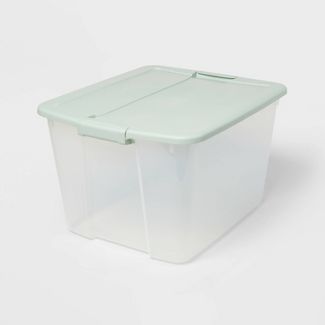 Photo 1 of (MISSING LID/LATCH) 66qt Latching Clear with Green Lid - Brightroom™

