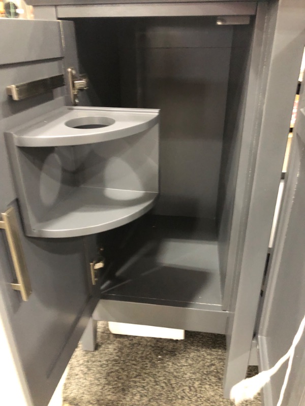 Photo 24 of (MULT. DAMAGES:SEE BELOW FOR FULL REVIEW) Home Decorators Collection Sassy 60 in. W x 22 in. D Vanity in Dark Charcoal with Marble Vanity Top in White with White Sink