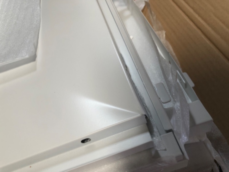 Photo 1 of (BENT CORNER; MISSING KEYS) JINGUR Metal Storage Cabinet with 2 Adjustable Shelves and Locking Doors (white)