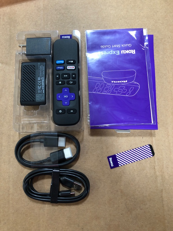 Photo 2 of (PREV. OPENED; LIKE NEW) Roku Express | HD Streaming Media Player with High Speed HDMI Cable and Simple Remote

