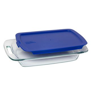 Photo 1 of (MULT. BROKEN-OFF LID CORNERS; LOOSE LID FIXTURE TO CONTAINER) Pyrex 3qt Easy Grab Baking Pan with Lid

