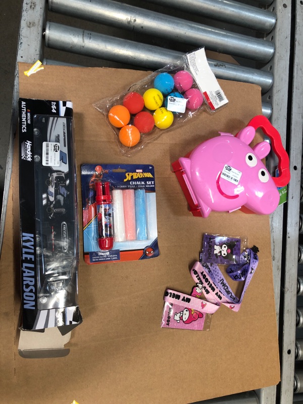 Photo 1 of 6 Pack of Varying Toys (lanyards 2x, truck, balls, chalk, broken lunch pail) 