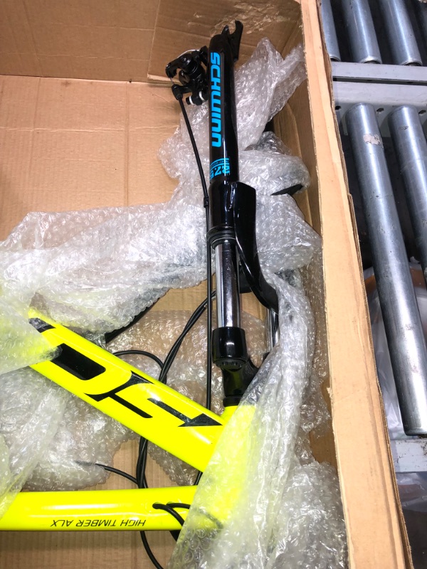 Photo 1 of  Schwinn High Timber ALX Youth/Adult Mountain Bike, Aluminum Frame and Disc Brakes, 27.5-Inch Wheels, 21-Speed, Yellow
