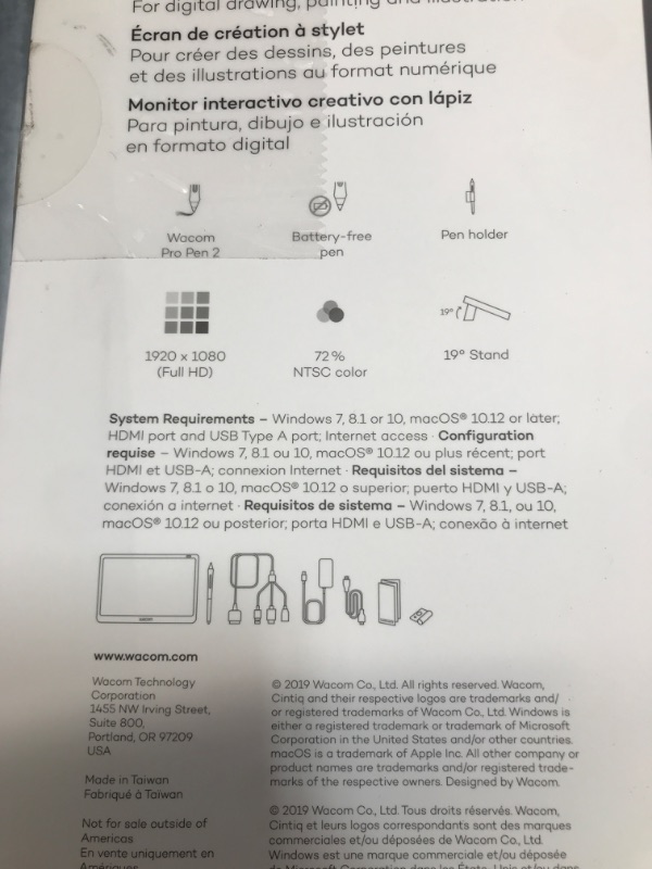 Photo 5 of **READ BELOW **Wacom Cintiq 16 Creative Pen Display 13.6"x7.6" Graphic Tablet with Pro Pen 2 Stylus (DTK1660K0A)
