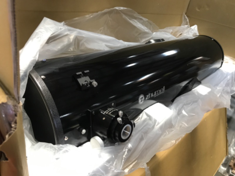 Photo 1 of ***INCOMPLETE*** BOX 1 OF 2 Zhumell – 10-inch Dobsonian Reflector Telescope – Large Aperture for Crisp, Bright Images – Solid Base Construction with Handle for Easy Transport – Ideal Astronomical Telescope
