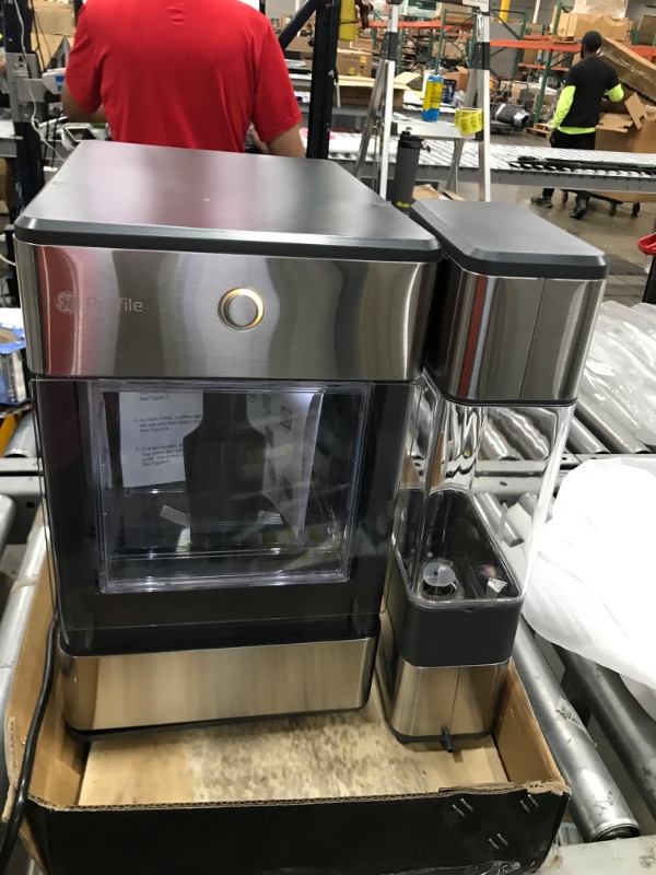 Photo 2 of GE Profile Opal | Countertop Nugget Ice Maker with Side Tank | Portable Ice Machine Makes up to 24 lbs. of Ice Per Day | Stainless Steel Finish 15.5 x 14.25 x 17.25 inches

