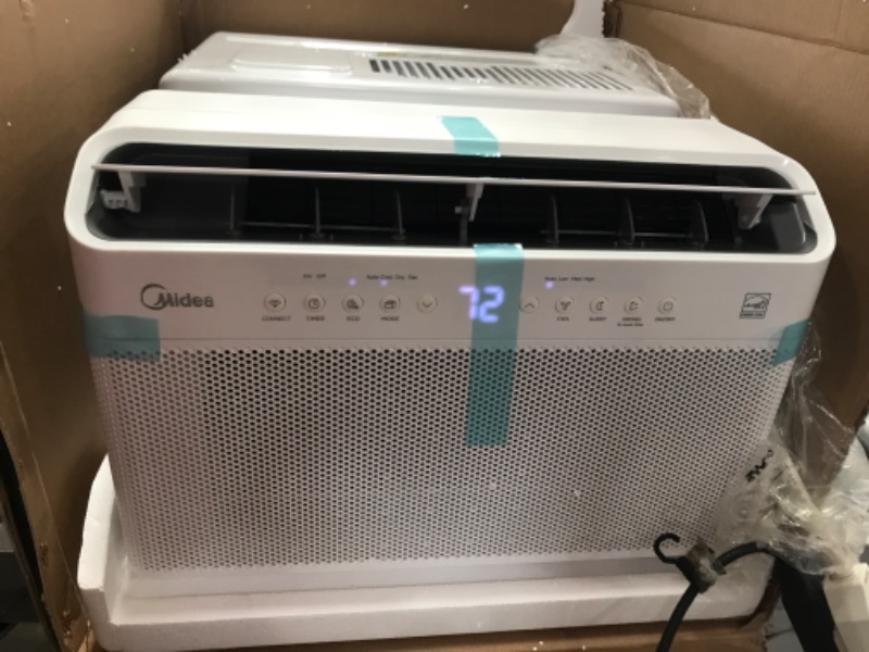 Photo 2 of Midea 8,000 BTU U-Shaped Smart Inverter Window Air Conditioner–Cools up to 350 Sq. Ft., Ultra Quiet with Open Window Flexibility, Works with Alexa/Google Assistant, 35% Energy Savings, Remote Control 19.17"D x 21.97"W x 13.46"H

