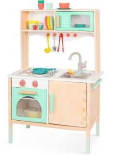 Photo 1 of B. toys Wooden Play Kitchen - Mini Chef Kitchenette 43.1 Inches (H) x 28.7 Inches (W) x 16.5 Inches (D)

