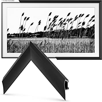 Photo 1 of (SCRATCHED; MISSING HARDWARE) Deco TV Frames Alloy Prismatic - Anodized Black Bezel Compatible ONLY with Samsung The Frame TV (55", Fits 2021-2022 Frame TV)
