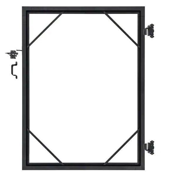 Photo 1 of (PARTS ONLY; SCRATCHED; MISSING MANUAL/CORNER CONNECTORS/HARDWARE/ACCESSORIES) 5 ft. x 6 ft. Euro Style Adjustable Aluminum Metal Fence Gate Frame Kit
