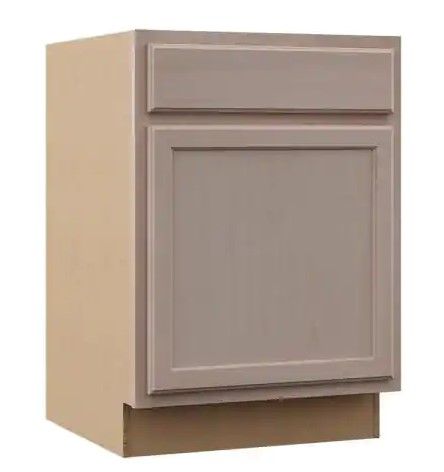 Photo 1 of (DENTED/COSMETIC DAMAGES) Hampton Unfinished Recessed Panel Stock Assembled Base Kitchen Cabinet (24 in. x 34.5 in. x 24 in.)
