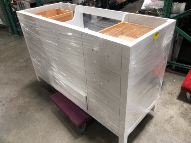 Photo 1 of (COSMETIC DAMAGES) Ariel 54" White Bathroom Vanity Base
