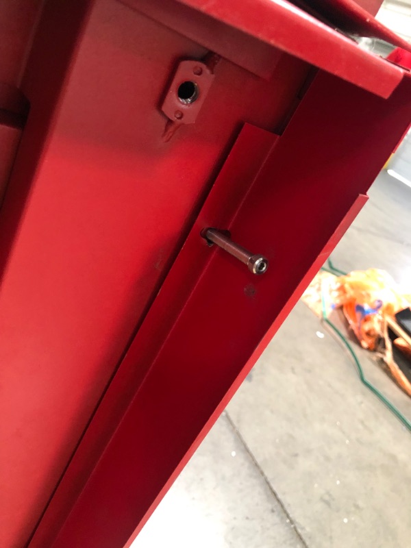 Photo 19 of (DENTED, SCRATCHED WALLS/BOTTOM; DENTED DOORS; DAMAGED MAGNETS) Husky Heavy Duty Welded 20-Gauge Steel Freestanding Garage Cabinet in Red (36 in. W x 81 in. H x 24 in. D)