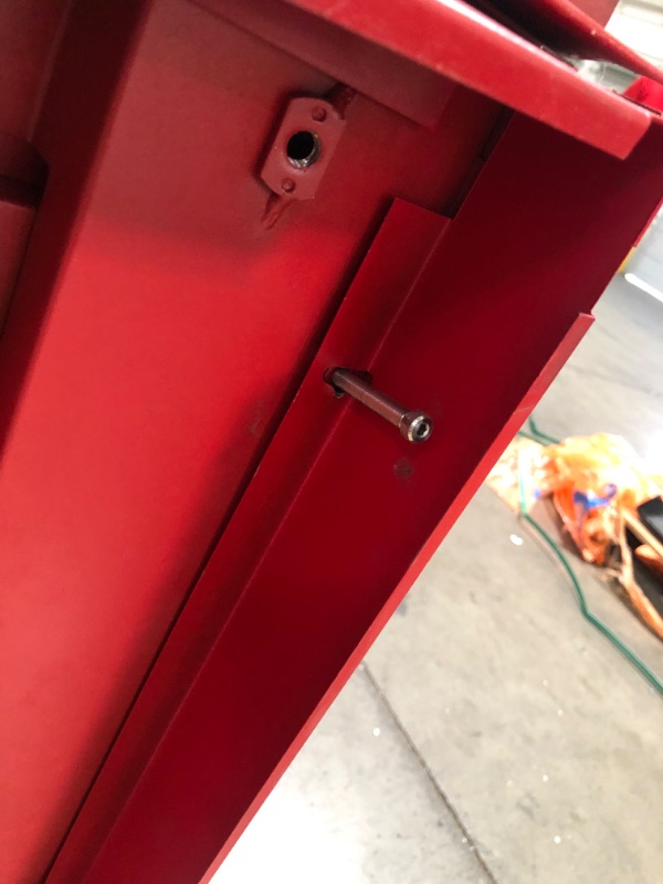 Photo 1 of (DENTED, SCRATCHED WALLS/BOTTOM; DENTED DOORS; DAMAGED MAGNETS) Husky Heavy Duty Welded 20-Gauge Steel Freestanding Garage Cabinet in Red (36 in. W x 81 in. H x 24 in. D)