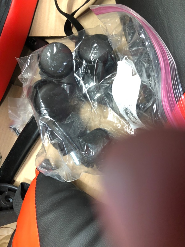 Photo 1 of (PARTS ONLY; TORN MATERIAL) black and red gaming chair
