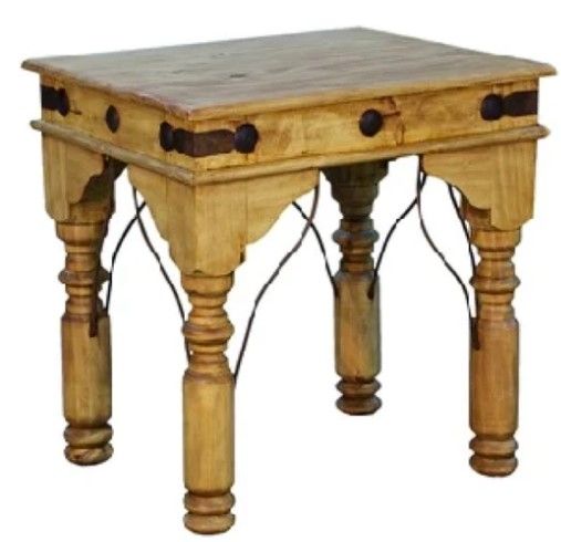 Photo 1 of (DENTED/SCRATCHED/CRACKED) Indian End Table, 24"H x 24" x 20" 