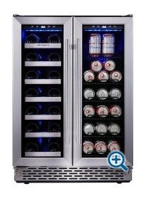 Photo 1 of (DENTED; DAMAGED DOOR CORNER; UNEVEN DOORS) Phiestina PH-150BCW Wine Fridge, 20 bottle capacity