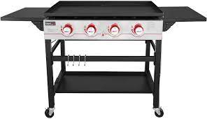 Photo 1 of (DENTED/SCRATCHED/BENT; MISSING HARDWARE/MANUAL) Royal Gourmet GB4000 36-inch 4-Burner Flat Top Propane Gas Grill Griddle, for BBQ, Camping, Red
