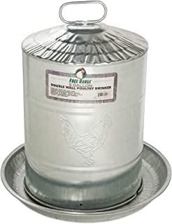Photo 1 of (DENTED) Harris Farms Galvanized Steel Double Wall Poultry Drinker | Automatic Poultry Water | Keeps Water Cool and Clean | 5 Gallons