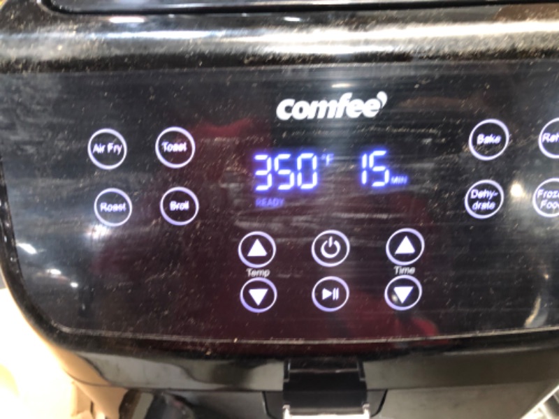 Photo 5 of (CRACKED BACK) COMFEE' 5.8Qt Digital Air Fryer, Toaster Oven & Oilless Cooker, 1700W with 8 Preset Functions, LED Touchscreen, Shake Reminder, Non-stick Detachable Basket, BPA & PFOA Free (110 electronic Recipes)
