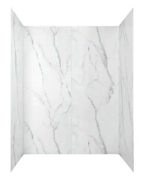 Photo 1 of (PUNCTURED WALLS) American Standard Passage 32 in. x 60 in. x 72 in. 4-Piece Glue-Up Alcove Shower Wall in Serene Marble