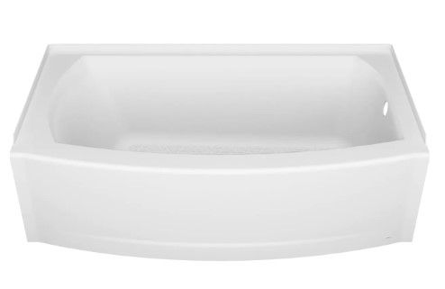 Photo 1 of (CRACKED EDGE/DAMAGED CORNER) American Standard Elevate 60-in W x 30-in L Arctic White Fiberglass/Plastic Composite Rectangular Right Drain Alcove Soaking Bathtub