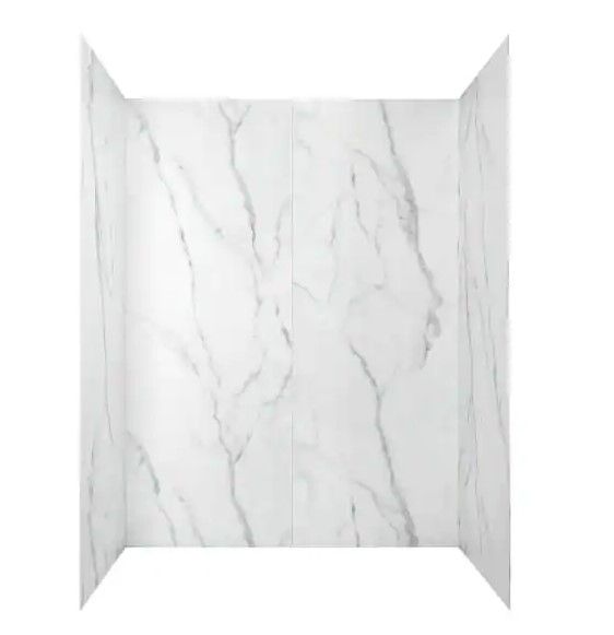 Photo 1 of (CRACKED CORNER; DAMAGED EDGE) American Standard Passage 32 in. x 60 in. x 72 in. 4-Piece Glue-Up Alcove Shower Wall in Serene Marble