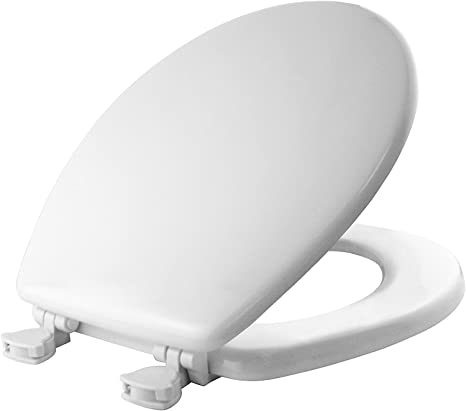 Photo 1 of (CRACKED SEAT; BROKEN OFF LID EDGE) Mayfair Toilet Seat, 1 Pack Round, White
