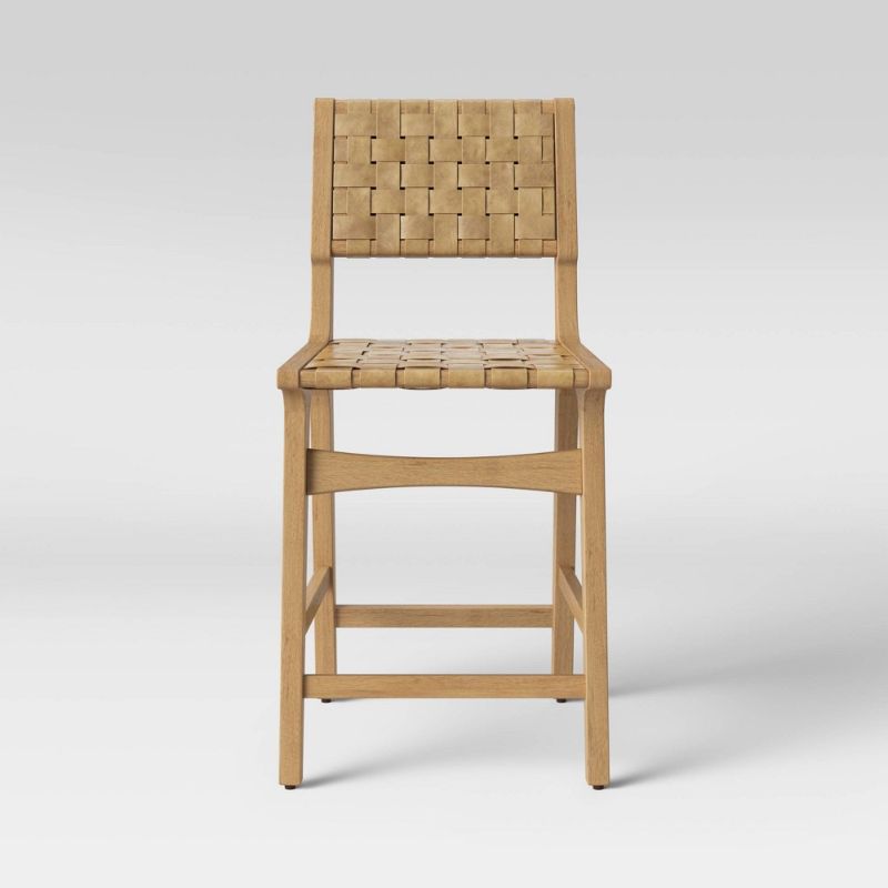 Photo 1 of (CRACKED MIDDLE/HORIZONTAL WOOD PIECE; MATERIAL COSMETIC DAMAGES) Ceylon Woven Counter Stool Natural - Opalhouse
