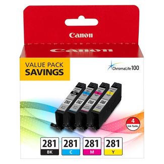 Photo 1 of Canon CLI-281 Pixma Ink Cartridge - Black/Cyan/Magenta/Yellow
