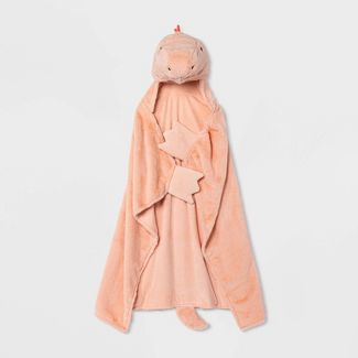 Photo 1 of Dinosaur Hooded Blanket Pink - Pillowfort™; 40" x 50"

