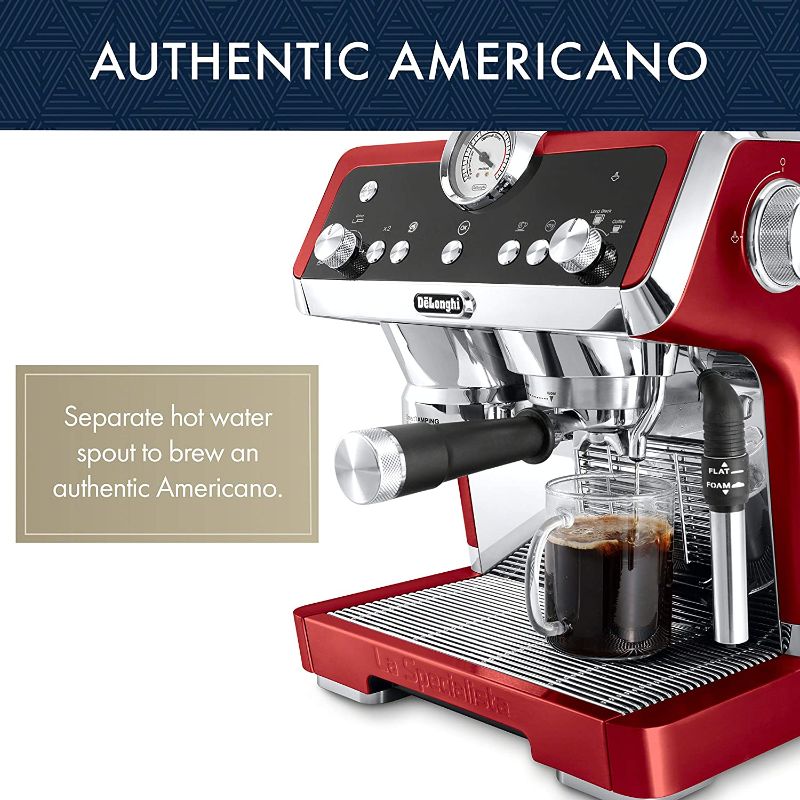 Photo 1 of (MISSING BRUSH) De'Longhi EC9335R La Specialista Espresso Machine with Sensor Grinder, Dual Heating System, Advanced Latte System & Hot Water Spout for Americano Coffee or Tea, Stainless Steel, Red
