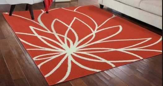 Photo 1 of (DIRTY) Grand Floral Santa Fe Coral/Ivory 8 ft. x 10 ft. Area Rug
