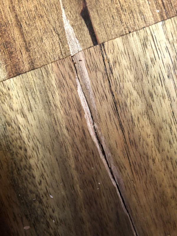 Photo 3 of (CRACKED/SCRATCHED TABLE; DAMAGED CORNERS) INTERBUILD 72-inch X 25.5-inch X 1-inch, Acacia Kitchen Countertop, Brown Hardwax Oil, Food-Safe
