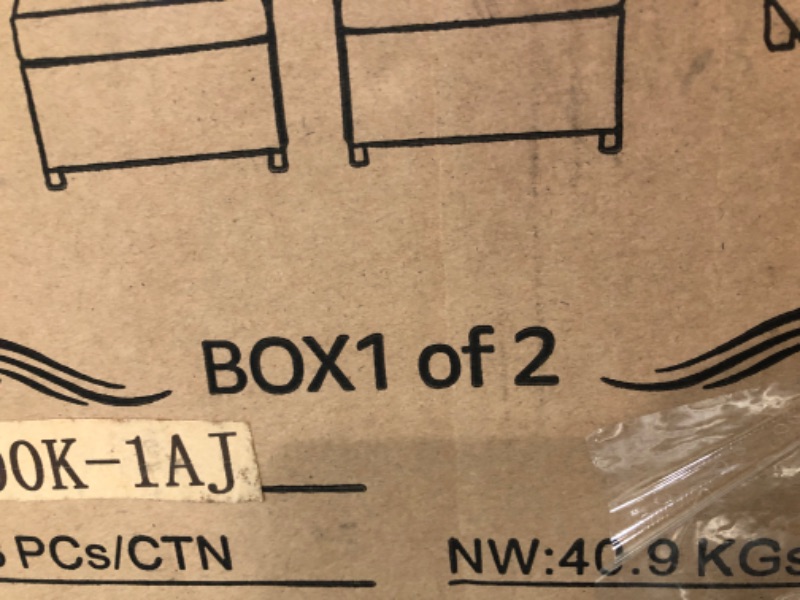 Photo 3 of (INCOMPLETE; NOT FUNCTIONAL; BOX1OF2; REQUIRES BOX2 FOR COMPLETION) XIZZI Patio Furniture Sets Outdoor Furniture Conversation Set All Weather Wicker High Back Couch with Ottomans,Grey Wicker Denim Blue,5PCS

