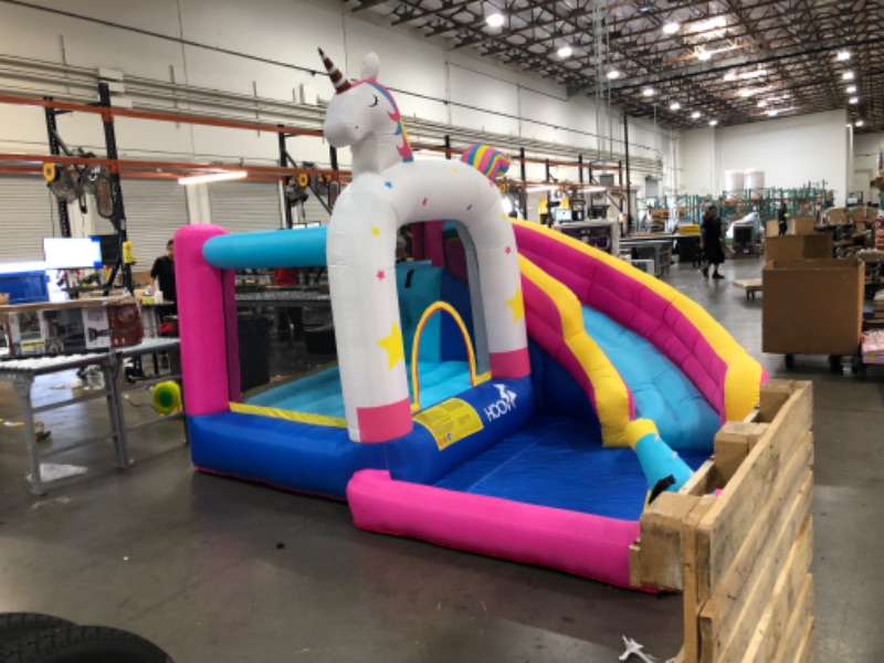 Photo 2 of Giant Bounce House Water Slide | 12 FT x 10.5 FT x 6.6 FT | Inflatable Water Bounce House with Trampoline and Pool