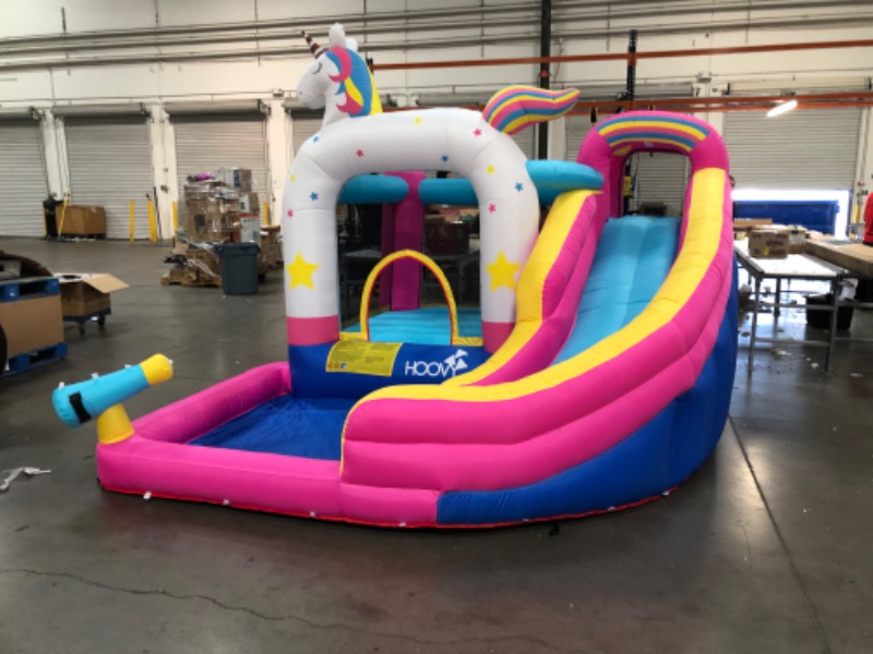 Photo 4 of Giant Bounce House Water Slide | 12 FT x 10.5 FT x 6.6 FT | Inflatable Water Bounce House with Trampoline and Pool