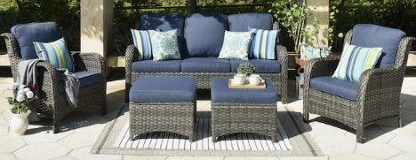 Photo 1 of *INCOMPLETE* BOX 2* Ovios  5-Piece Rattan Patio Conversation Set with Cushions
TWO SINGLE SOFAS 