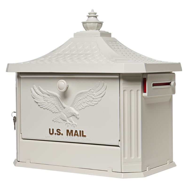 Photo 1 of *DAMAGED* Gibraltar Mailboxes Hamilton White Large Aluminum Locking Rural Post Mount Mailbox with Concealed Mail Delivery Slot
