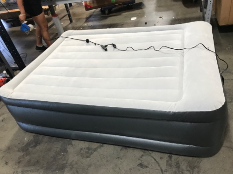 Photo 5 of *DAMAGED* SLEEPLUX Durable Inflatable Air Mattress with Built-in Pump, Pillow and USB Charger- queen size 