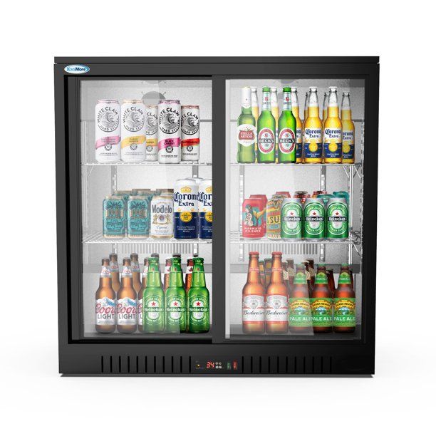 Photo 1 of *NONFUNCTIONAL* KoolMore 35 in. Two-Door Back Bar Refrigerator – 7.4 Cu. Ft.
