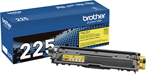 Photo 1 of Brother Genuine High Yield Toner Cartridge, TN225Y, Replacement Yellow Toner, Page Yield Up To 2,200 Pages, Amazon Dash Replenishment Cartridge, TN225
