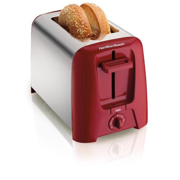 Photo 1 of Hamilton Beach 2 Slice Toaster with Extra Wide Slots, Toast Shade Selector, Red, Model 22623
