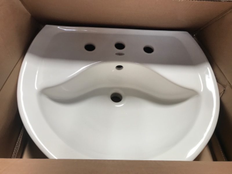 Photo 2 of American Standard 0268.008.020 Ravenna Pedestal Sink Basin with 8-Inch Faucet Spacing and without Towel Bar, White
