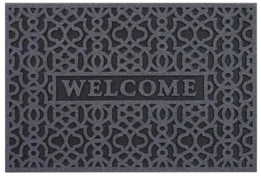 Photo 1 of 2PK-TrafficMaster Geo Welcome Charcoal 24 in. x 36 in. Door Mat