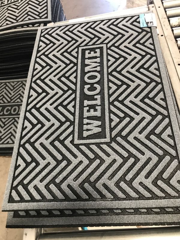 Photo 1 of 2pk-TrafficMaster Geo Welcome Charcoal 24 in. x 36 in. Door Mat