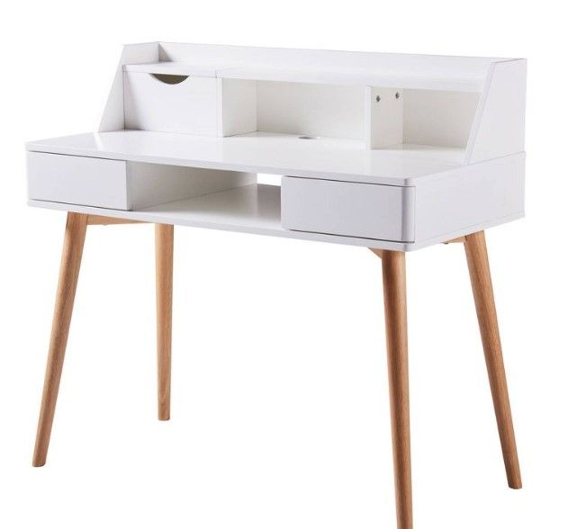 Photo 1 of Creativo Stylish Writing Desk with Solid Wood Leg - Teamson Home

