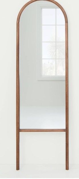 Photo 1 of 20" x 65" Wood Arched Floor Mirror Walnut - Threshold™ designed with Studio McGee

