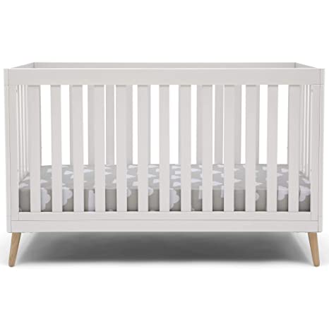 Photo 1 of Delta Children Essex 4-in-1 Convertible Baby Crib, Bianca White with Natural Legs
